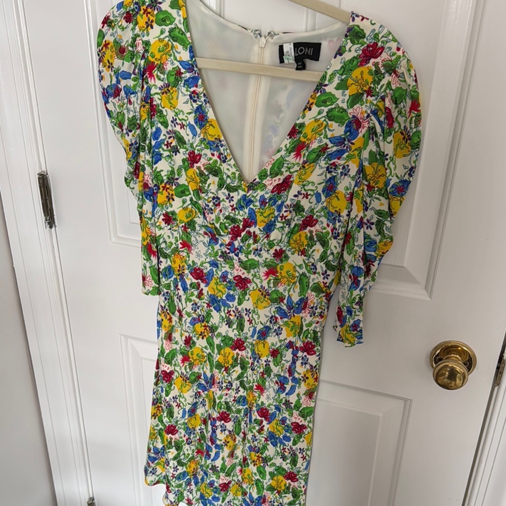 SALONI Floral V-Neck Dress - Multicolor uk 4